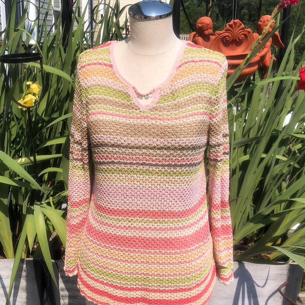 Talbots multi colored knit top
